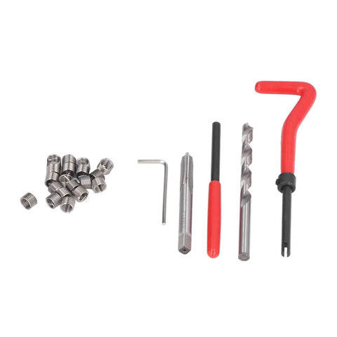 M10 X 1.25 Thread Repair Kit Pro Grade DIY Ready HSS Tap Set With Stainless Steel Inserts, Drill Bit, and Lug Breaker Tools