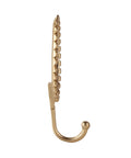 Super Clean Set Of Three Straight Up Vintage Wall Hooks With French Garden Floral Details And Classic Scalloped Metallic Hardware For Entryway Organizing And Cozy Bedroom Vibes, single side view of a metallic hook.