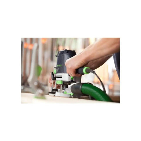 Using Plunge Router Of 1400 EQ-F-Plus With Ergonomic Grip, Precise Depth Scale in action for clean, pro-grade woodworking cuts.