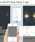 Smart Wall Switch No Neutral Needed For Single Pole 110V, 2 Gang, 2.4GHz WiFi Works With Alexa Google Home app interface view