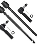 4 Piece Front Suspension Kit With Inner Tie Rods And Outer Tie Rod Ends Fits Buick Allure Century Lacrosse Regal And Chevrolet Impala Monte Carlo Models Spanning Late 1990s Through 2010s, black steel parts