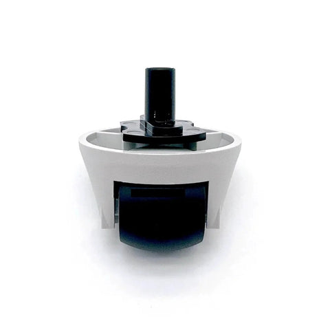 White directional wheel caster for Roborock Qrevo S5A Omni, Curv Series, Edge and Saros 10R (front view)
