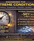 Infographic detailing pressure and temperature resistance for Leak Proof High Viscosity Pipe Dope, up to 6000 PSI for liquids, 3000 PSI gas