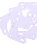 Heavy Duty White Steel Corner Braces 8 Pack L Shaped Triangular Supports for Furniture and Shelving in a stack