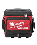 Front view of red and black Packout Jobsite Cooler Red Built Tough For All Day Ice Retention On The Go Heavy Duty Portable Ice Chest