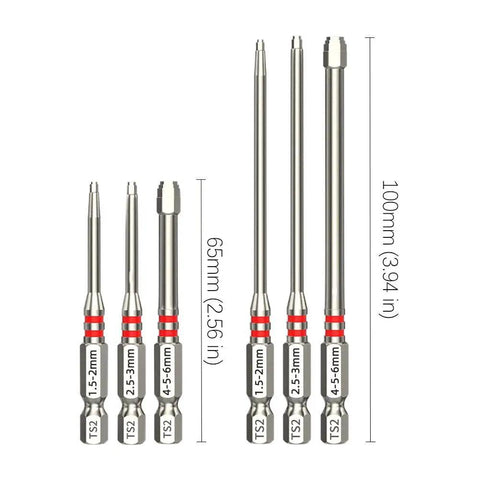 Must-Have Pagoda Hex Screwdriver Bits Set With S2 Steel Magnet Hold For Power Impact Driver Electric Drill High Torque Smooth Performance Fits Home Repairs And Pro DIY Jobs To Crush Any Project Fast Like A Boss, 65mm and 100mm S2 steel TS2 bits