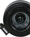 Heavy Duty Inline Fan For Large Spaces And Greenhouses - front view showing steel casing and attached power cord