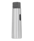 Side view of Morse taper drill sleeve adapter in silver steel with square drive end