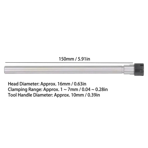 Beefy High Concentricity Straight Collet Chuck Holder ER11, 1-7mm Clamping Range, Grounding Inner Hole, 40Cr, side view