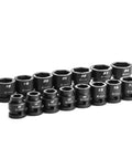 Stubby One Half Inch Drive Impact Socket Set For Metric Ten To Twenty Four Millimeter Fifteen Piece Twenty Percent Shorter