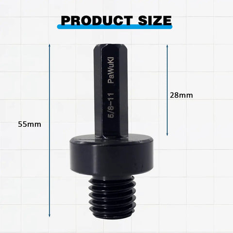 3/8 Inch Hex Shank To 5/8-11 Male Arbor Adapter For Core Drill Bits And Diamond Hole Saw Attachments with 55mm length
