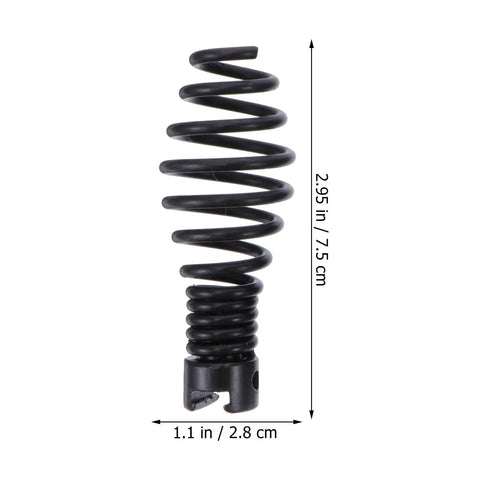 7pc Steel Drain Auger Kit Rips Gnarly Sink Clogs Black Snake Tool quick release cutter head detail with dimensions.