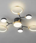 Seven Light Black And Gold Sputnik Chandelier Industrial Farmhouse LED Ceiling Light With Dope Modern Vibe for various rooms
