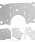 5 Piece Cabinet Hinge Plates Repair Kit For Kitchen Cabinets Easy Install, silver plates with multiple holes, modern durable design