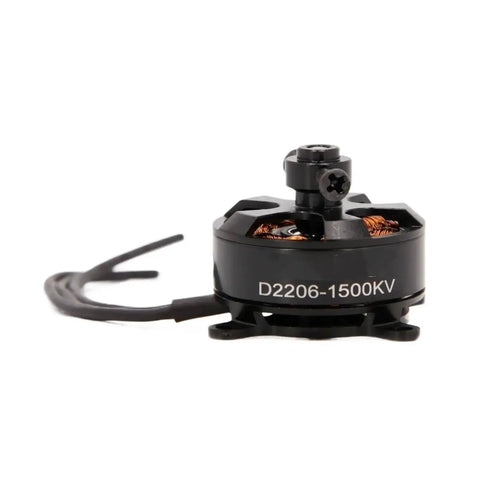 Beefy Brushless Motor 1500KV 2-3S For RC FPV Drones And Planes, Outrunner Power, black aluminum housing, side view