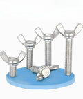 304 stainless steel wing bolts electronic equipment fasteners on blue disc for secure and easy panel adjustments