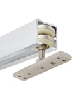 Silent Rolling Folding Door Pulley Crafted For A Hella Smooth Glide On Top Hung Wood Screens And Barn Tracks Built Tough Zinc Alloy Hardware Replacement Unit Silver showing nylon wheels and hardware.