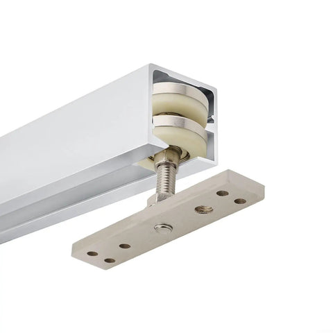 Silent Rolling Folding Door Pulley Crafted For A Hella Smooth Glide On Top Hung Wood Screens And Barn Tracks Built Tough Zinc Alloy Hardware Replacement Unit Silver showing nylon wheels and hardware.