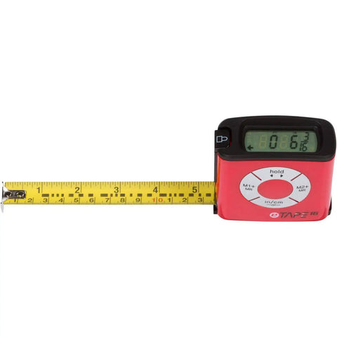 Digital Tape Measure Three Quarter Inch By Sixteen Foot Pro Grade Build Weatherproof Polycarbonate Housing with Easy Readout Screen