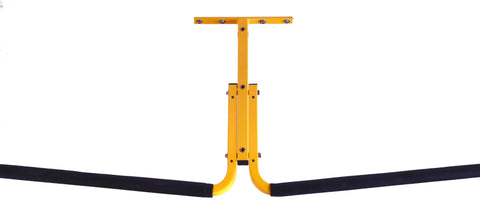 Yellow Kayak Ceiling Rack And Under Deck Garage Hanger For Two Kayaks And SUPs Adjustable Arm Storage Solution To Free Up Floor Space Easy Mount