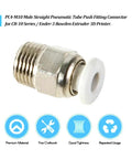 M10 Straight Pneumatic Push Fitting Connector For E3D V6 Bowden Extruder stainless steel fitting with 4mm tube