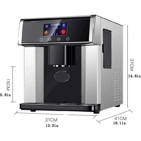 Heavy Duty Countertop Ice Maker With Two In One Cold Water Dispenser And Quick Chill Tech, stainless steel design, LCD touch controls