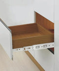 Heavy Duty Stainless Steel Drawer Slides With 3 Fold Full Extension And Ball Bearing Runners, side mount on wooden drawer