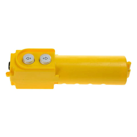 Heavy Duty Yellow Crane Pendant Control Box With Rainproof Push Buttons For Hoist Up Down Switching, durable ABS material, compact design.
