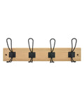 Super Sturdy Wall Mounted Coat Rack With Four Heavy Duty Hooks To Keep Clutter In Check holds jackets and scarves, natural wood design.