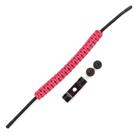 Braided Adjustable Archery Bow Wrist Sling With Aluminum Mounts For Compound Bow And Crossbow Pink Nylon Rope Wrist Strap Go To Shock Absorber