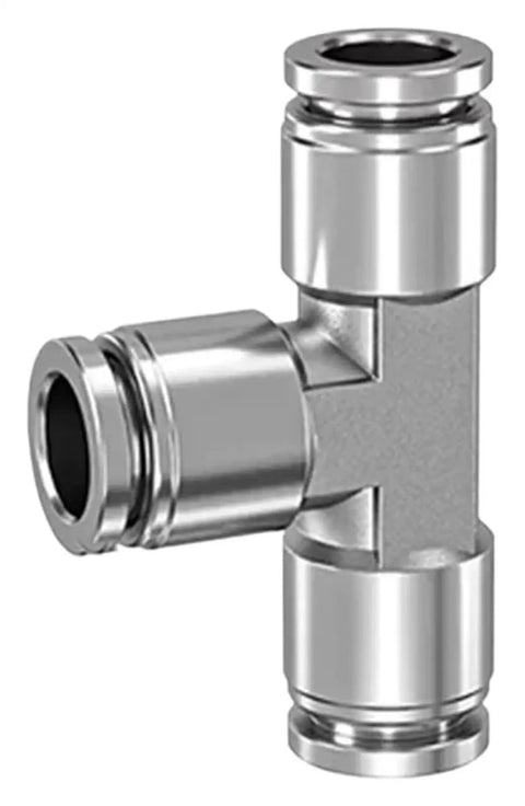 Rock Solid 304 Stainless Steel Pneumatic Air Hose Fittings Snappy Quick Release Coupling T-shaped connector for heavy-duty air hoses.