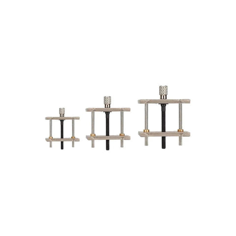 Three sizes of Watch Repair Kit With Movement Holder Set, metal base holders, durable rust-resistant construction for watches.