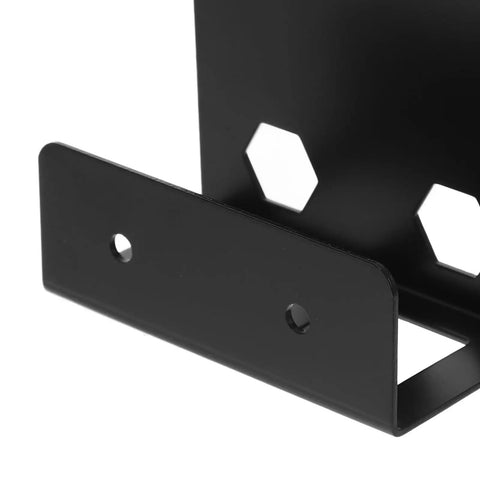 Close-up of sturdy metal mount from Space Saving Under Desk Laptop Holder Kit for Keyboard and Cables, Black accessory.
