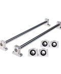 Hot New Precision Linear Guide Rail Kit 2pcs 20mm Optical Axis Rod With Four SK20 Support Blocks And SCS20UU Bearing Set, for 3D printer motion