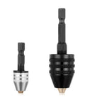Two Pack Keyless Drill Chuck Adapter For Impact Driver 1 Quarter Inch Hex Shank Fast Change Converter Tool Attachment Extension DIY