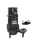 Rugged Cast Iron 1 HP Submersible Effluent Pump Contractor Grade Heavy Duty Workhorse For 3/4 Solids Non Clog Vortex Impeller Dewatering SWF10004K 230 Volt with accessories.