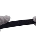 Close-up of heavy duty cloth electrical tape for automotive and home use, showing texture and elasticity, held between gloved hands.