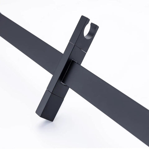 Brass Shower Slide Bar With Height And Angle Adjustable Handheld Shower Head Holder Wall Mount Bracket In Matte Black Finish.