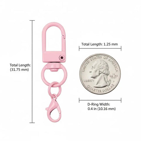 36 Pcs Colorful Swivel Snap Hooks Lobster Claw Clasps For Diy Crafts Jewelry Making in pink, 1.25 in total length, zinc alloy.