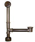 Sleek Trip Lever Bath Waste And Overflow Drain For Single Walled Tubs Featuring Top Shelf Oil Rubbed Bronze Finish with brass connection.