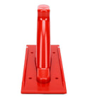Slick Anti Slip Woodworking Push Block With Ergonomic Tilted Handle For Table Saw Router And Jointer Safety Guide, red, front view.