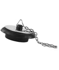 General Use Bath Tub Drain Stopper, with 10CM Chain, featuring a black rubber base and chrome top, ideal for residential sinks.