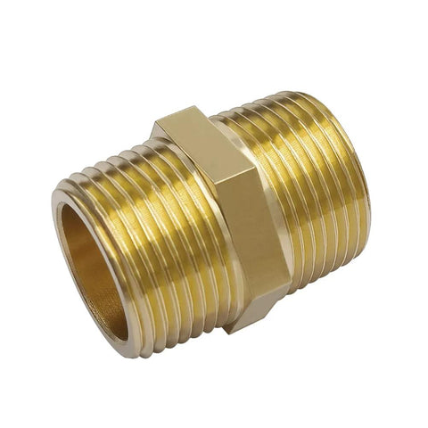 Brass hex nipple pipe fittings 3/4 NPT male threads for plumbing