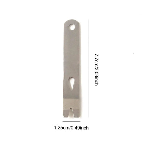 Two Pack Stainless Steel Mini Pocket Pry Bars Crowbars For Indoors And Outdoors 304 Stainless Steel Multitool shown with dimensions.