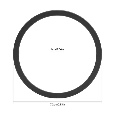 Front view of black wheel speed sensor tone ring for Versa 2012–2019 (rear ABS); 6cm inner diameter, 7.2cm outer diameter.