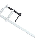 Heavy Duty F Clamps 10 Inch Welding Vise Grip Set With Deep Throat For Rock Solid Holds On Carpentry And Woodworking Projects To Keep Your Stuff Secure, close-up view.