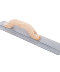 16 Inch Beveled End Magnesium Concrete Float with Wood Handle, Pro Grade Hand Tool for Ultra Smooth Finishes, side view