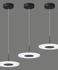 Dope Modern Black Pendant Lights Set Of 3 With LED 6000K Cool White Ceiling Fixtures for minimalist industrial style interiors
