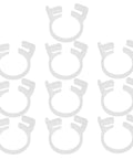 Ten Pack Double Gripping Nylon Hose Clamps Five Eighths Inch Adjustable Ratcheting Clamps With Double Snap Grip For Connecting And Sealing Hoses Pipes And Tubing White Ideal For Automotive And Plumbing Projects Stable Nylon Construction displayed in a grid layout.