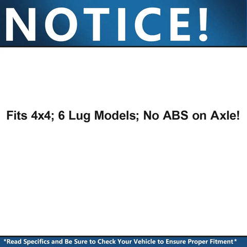 Notice for Built Different Front CV Axle Shafts Pair Engineered Rock Solid For 4X4 Rigs Loaded With Six Lug Setups Fits Chevy Silverado 1500 Tahoe 2007 2020 No Abs Hub